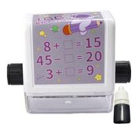 Wudaizhi Roller Digital Teaching Stamp Reusable Math Stamp Roller Additions Subtraction Math Practice Questions Within 100 Student Stationery School Gift