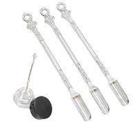 Wudaizhi Snuff Spoon Mini Metal Medicine Spoon Silver Gold Power Scoop for Filling Vials with Salts Herbs Sand Home Kitchen Supplies 80mm