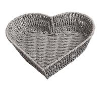 Wudaizhi Storage Basket Vegetable Basket Woven Heart Shape Fruit Plate Woven Basket Heart Basket Tray Wicker Serving Basket Egg Basket Candy Decor Small Woven Basket Dark Grey Paper