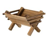 Wudaizhi Sturdy Mini Manger Bed Ornament Wooden Baby Jesus Manger Ornament Nativity Manger Scene for Office Bookshelf Christmas Supplies