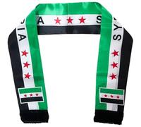 Wudaizhi Syrian Arab Flag Scarff Double Side Syrian Scarf Shawl Syrian Arab Satin Scarf Shawl for Men Women Holiday Wedding Gifts