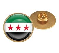Wudaizhi Syrian Arab Republic Flag Brooch Pins Syria Map Flag Souvenir Pin National Emblem Brooches Badges Lapel Pins for Hat Clothes
