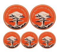 Wudaizhi the Future is Bright Nuclear Fallout Embroidered Patch, Mushroom Cloud Iron on Patch, Punk Sew on Badge for Backpack, Diy Clothing Applique