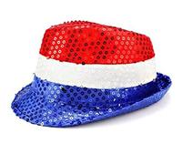 Wudaizhi Uncle Sam Sequin Hat - Patriotic American Flag Design, 4th of July Party Hat, Memorial Day Cowboy Hat, and Usa Cosplay Costume Decor