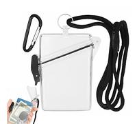 Wudaizhi Waterproof Id Card Badge Holder Case Transparent Cigarette Box Vertical Badge Holders with Lanyard and Keychain