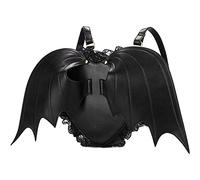 Wudaizhi Women Girl Punk Backpack Novelty Bat Wing Daypack Purse Gothic Lace Shoulder Heart Lolita Bag Black Cute Little Devil Package