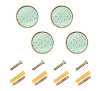 Wudan 4 Pack Knobs for Cabinets and Drawers 1.26" Kitchen Drawer Knobs for Door,Drawers Gold Hearts Mint Green