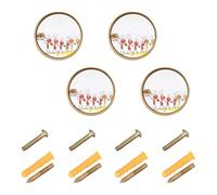 Wudan 4 Pack Round Cabinet Pulls 1.26 Inch (32mm) Closet Knobs for Cupboards Ants Carrying Food in Line