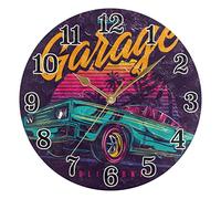 Wudan American Muscle Car Yellow Wall Clock Creative Farmhouse Bathroom Desk Clocks for Kitchen Bedroom Living Room Decor