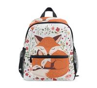 Wudan Backpacks for Kids Chest Strap Kids Student Bookbag for Elementary, Mother and Baby Fox, S