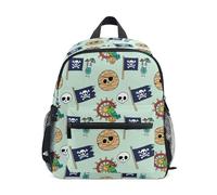 Wudan Big Kid Backpack with Pockets Kids Student Bookbag for Camping, Pirate Adventure Theme, M