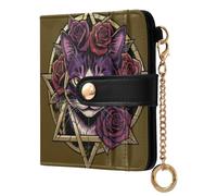 Wudan Card Cases Cute | Daily Work durables Metal Hardware Sacred Cat Satanic for Girls