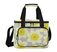 Wudan Daffodils Floral Spring printed picnic cooler PEVA Lined Office Office Workers