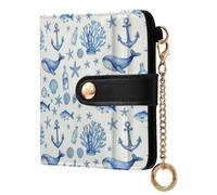 Wudan European Summer Seashell RFID Blocking Wallet one size | Portable Travel & Vacation durables Metal Hardware for Ladies
