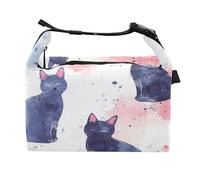 Wudan Funny Cat Shabby Chic Lunch Bag Insulated Thermal Man Upright Lunch Bag for Kitchen University, Funny Cat Shabby Chic, one size