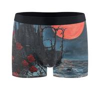 Wudan Goth Vampire Castle Boxer Brief Mens Cooling Boxers Shorts for Running S, Goth Vampire Castle, L