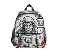 Wudan Kid Backpack with Pockets Kids Student Books Bag for Travling, Astronaut Jokes, M