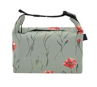Wudan Nature Carnation Sage Green Lunch Box for Girls Waterproof Teachers Lunch Box for Amusement Park
