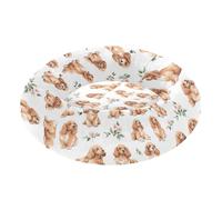 Wudan Pet Cat Bed Anxiety Relief Fluffy Calming Bed for Medium Size Pets Supplies S Cartoon Cute Cocker Spaniel Dogs White