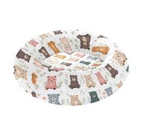 Wudan Pet Cat Bed Anxiety Relief Fluffy Calming Bed for Small Size Pets Supplies M Cartoon Sweet Bear White
