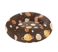 Wudan Pet Cat Bed Anxiety Relief Fluffy Cat Cave Bed for Extra Small Size Pets Sleeping M Cartoon Outer Planets Alphabet Brown