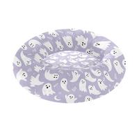 Wudan Pet Cat Bed Anxiety Relief Fluffy Kitten Beds for Medium Size Pets Supplies M Halloween Cute Ghosts Purple