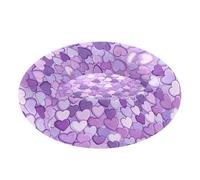 Wudan Pet Cat Bed Calming Anti Anxiety Fluffy Puppy Beds for Extra Small Size Pets Sleeping S Purple Hearts Day Purple Hearts