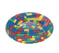Wudan Pet Cat Bed Donut Cuddler Fluffy Dog Pillow Bed for Extra Small Size Pets Supplies XS Building Blocks