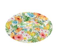 Wudan Pet Cat Bed Donut Cuddler Fluffy Puppy Beds for Extra Small Size Pets Supplies S Tropical Floral Pineapples and Mangoes