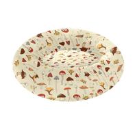 Wudan Pet Cat Bed Removable & Washable Fluffy Puppy Beds for Medium Size Pets Sleeping S Mushroom Beige with Musical Notes