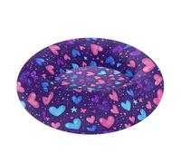 Wudan Pet Cat Bed Warm & Cozy Fluffy Puppy Beds for Medium Size Pets Sleeping S Purple Hearts Day Red Blue Stars