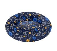 Wudan Pet Cat Bed Warm & Soft Fluffy Calming Bed for Small Size Pets Sleeping XS Hanukkah Star of David Navy