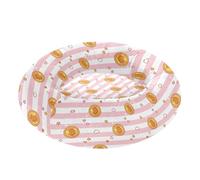 Wudan Pet Cat Bed Warm & Soft Fluffy Calming Bed for Small Size Pets Supplies XS Pink White Striped Bitcoin