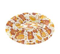 Wudan Pet Cat Beds Anti-Slip Fluffy Cat Cave Bed for Medium Size Pets Sleeping XS Cartoon Bears Chocolate Honey Beige