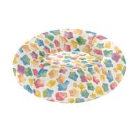 Wudan Pet Cat Beds Anti-Slip Fluffy Cat Pillow Bed for Small Size Pets Sleeping S Watercolor Stars Gummy Candy Sweet