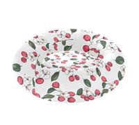 Wudan Pet Cat Beds Calming Anti Anxiety Fluffy Puppy Beds for Small Size Pets Sleeping S Art Serviceberry Fruit White