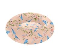Wudan Pet Cat Beds Donut Cuddler Fluffy Cat Cave Bed for Extra Small Size Pets Supplies M Sweet Indigo Bunting Birds Peach
