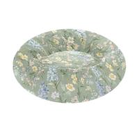 Wudan Pet Cat Beds Donut Cuddler Fluffy Cat Pillow Bed for Extra Small Size Pets Supplies XS Spring Flowers Delphinium Sage Green