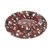 Wudan Pet Cat Beds Relieve Stress Fluffy Calming Bed for Extra Small Size Pets Sleeping S Halloween Bones Floral Ghosts Pumpkins