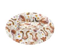 Wudan Pet Cat Beds Relieve Stress Fluffy Cat Pillow Bed for Medium Size Pets Sleeping M Watercolor Farm Cow with Daisy