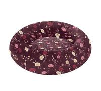 Wudan Pet Cat Beds Warm & Cozy Fluffy Cat Pillow Bed for Extra Small Size Pets Sleeping M Flowers Carnation Iris Peonies Burgundy