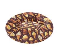 Wudan Pet Cat Beds Warm & Soft Fluffy Calming Bed for Medium Size Pets Sleeping S Cartoon Chocolate Ice Cream Stars