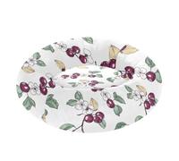 Wudan Pet Cat Beds Warm & Soft Fluffy Dog Pillow Bed for Medium Size Pets Sleeping XS Art Serviceberry Fruit White