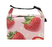 Wudan Sweet Strawberries Fruit Blush Boys Lunch Boxes Thermal Man Lunch Box Tote for Hospital Medical Staff