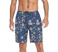 Wudan Viking Cartoon Dragon Boats Cute Blue Thin Pajama Pants For Men Pyjama Pants Mens with Pockets for Adults Swim Party S, Viking Cartoon Dragon Boats Cute Blue, Large