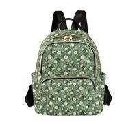 Wudan Women Backpack for user S-M | Dark Green Blush Bellflower Shopping {prop1} {prop2}