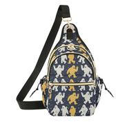 Wudan Womens Shoulder Bag Crossbody Fashion Teens Messenger Bag for Running,Hiking Monsters Navy