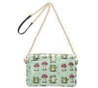 Wudan Women's Zip Closure Casual Crossbody Multi Pocket Storage | Cute Frog Mushroom Hat Soft Pu Leather Easy Care Travel