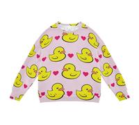 Wudan Yellow Ducks and Peach Heart on Polka Dots Little Girls Sweatshirt Hoodie Fleece Tops Clothing Shirts Party 4T, Yellow Ducks and Pink Heart on Polka Dots, 4T