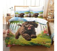WudAnghao Cockapoo Comforter Cover for Kids Boys Girls Dog Duvet Cover Bedding Set 3D Printed Soft Microfiber 3 Pcs with Hidden Zipper Closure with Pillowcases Quilt Cover Single（140x200cm）